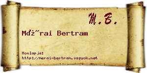 Mérai Bertram névjegykártya
